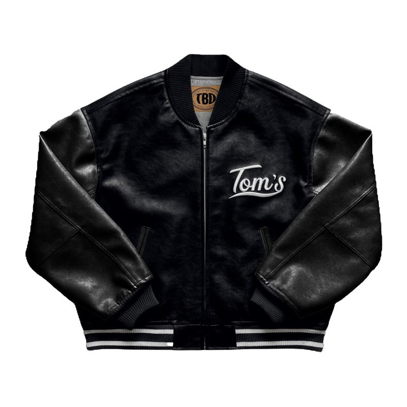 TOM'S BIRTHDAY（トムズバースデー）の「[SHINSEGAE X TBD] VARCITY BOMBER JACKET ALL BLACK（Jackets/Outerwear）」