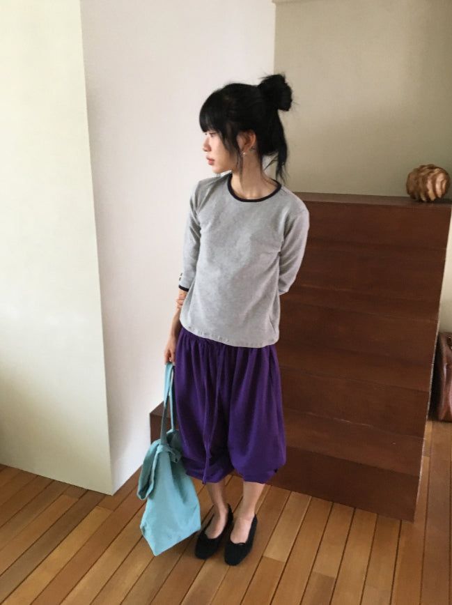 26SS★ [BAONHAUS] Alt Color Banding Wide Jogger Pants