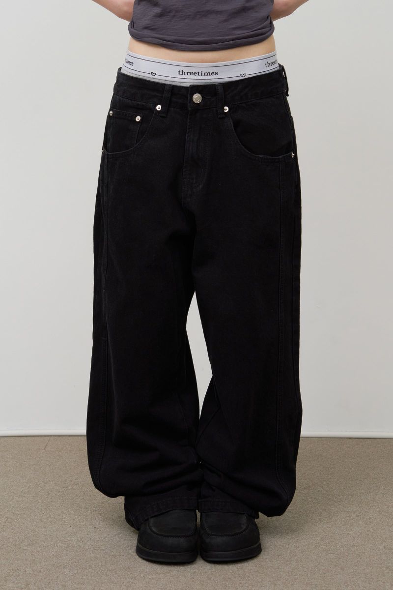 Loast Black Wide Denim