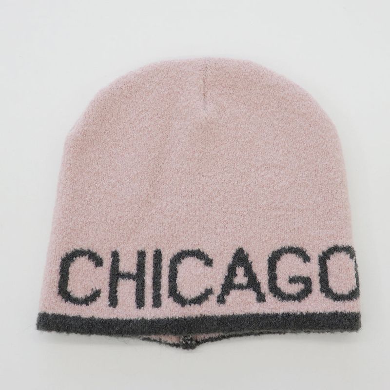 Zeta Lettering Colored Knit Beanie Hat