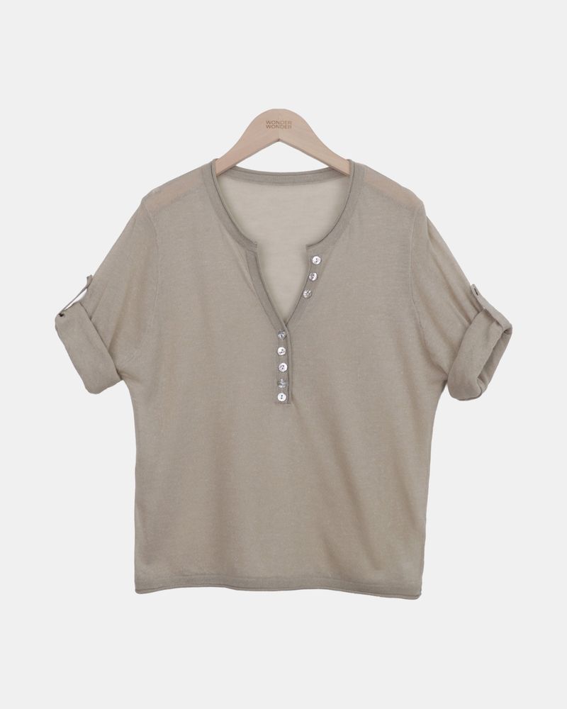 Hirem Roll-Up 7-Sleeve Knit Top
