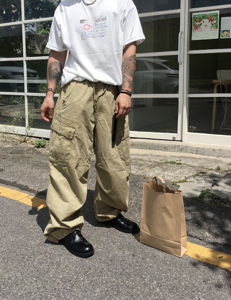 No.1305 washed cago wide PT (3color)