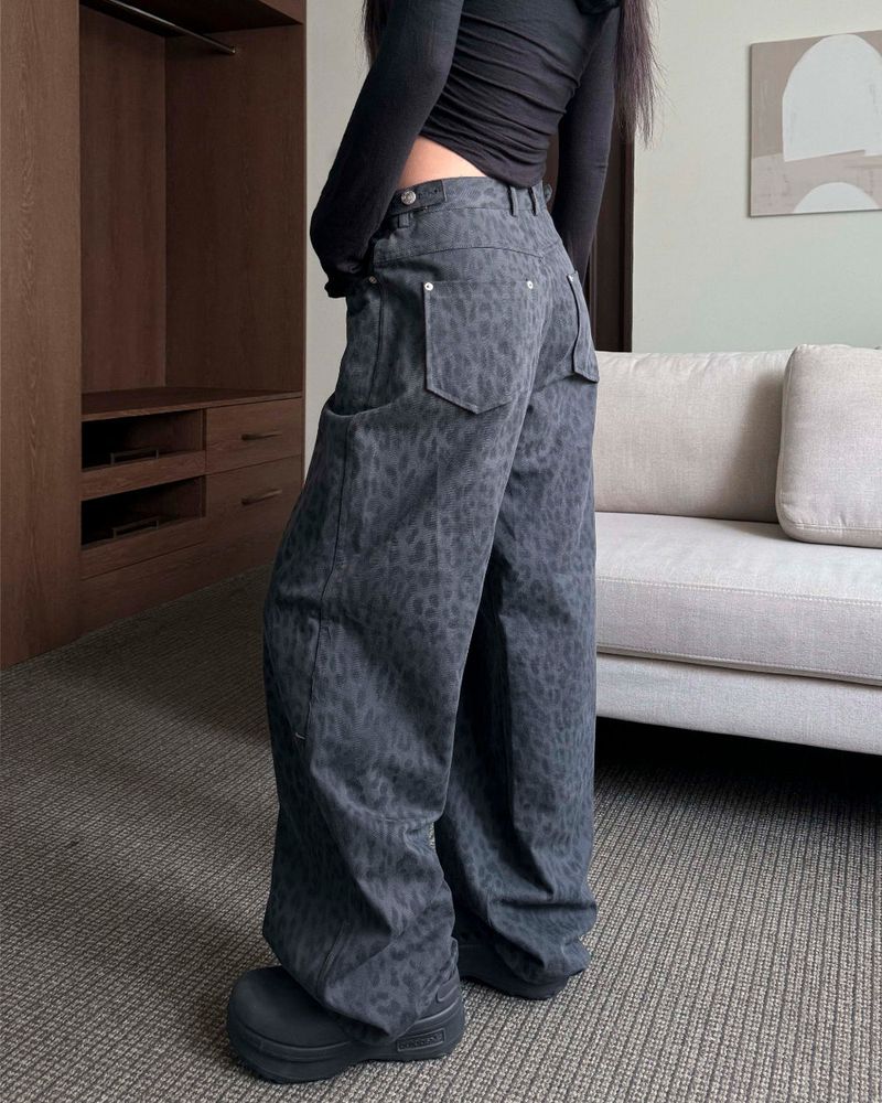 Leopard cotton pants