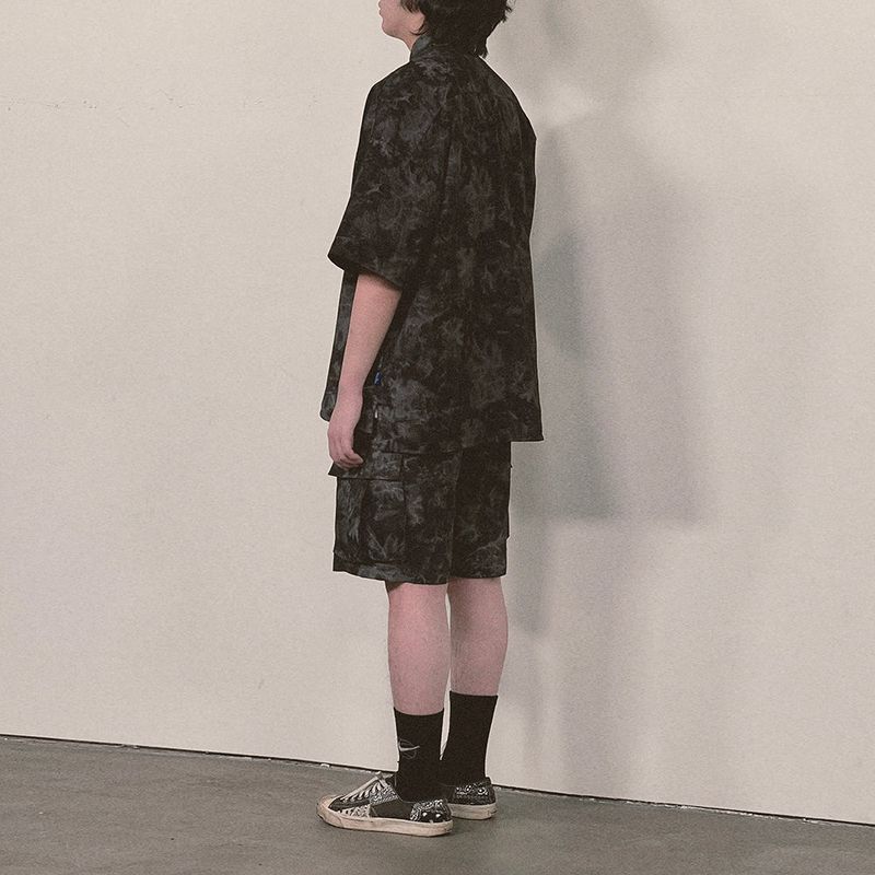 tie-dye half sleeve shirt_black