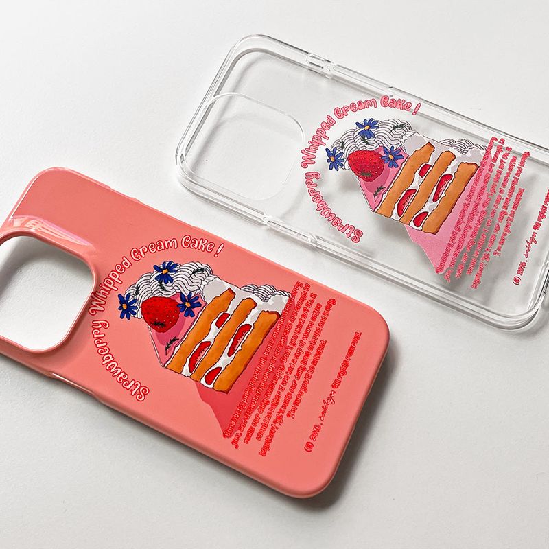 Strawberry Whipped Cream Cake (Galaxy) Glossy Hard Case
