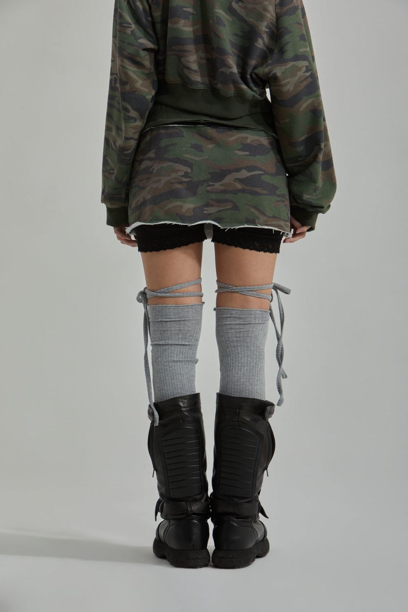 CAMO ONE SHOULDER T-SHIRT