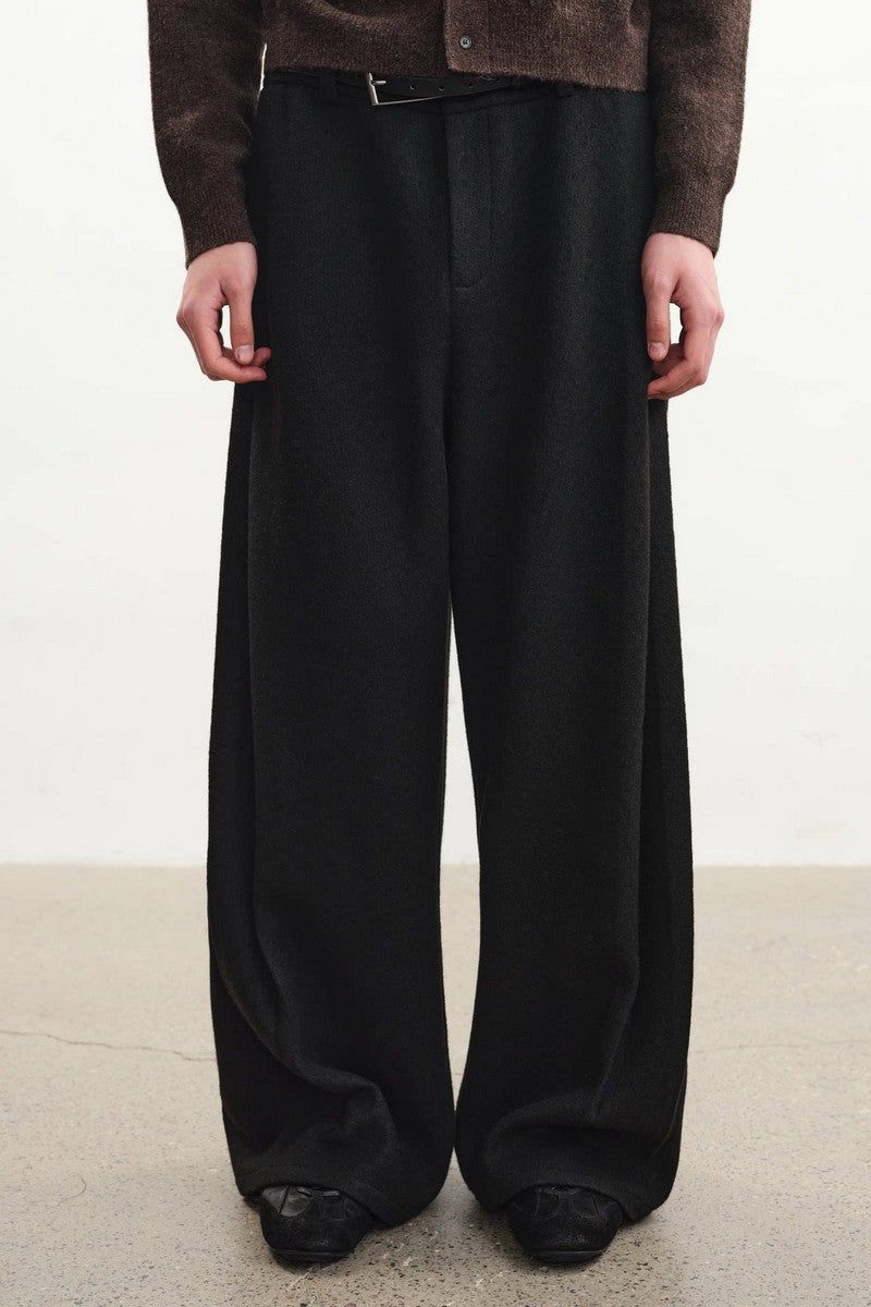 Wide Pleated Wool Trousers