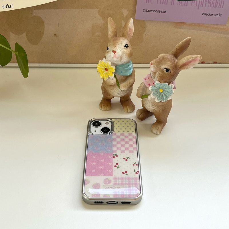 [MADE][Glass Silver Bumper Case]  Knit Patchwork Case ⋆ small patch