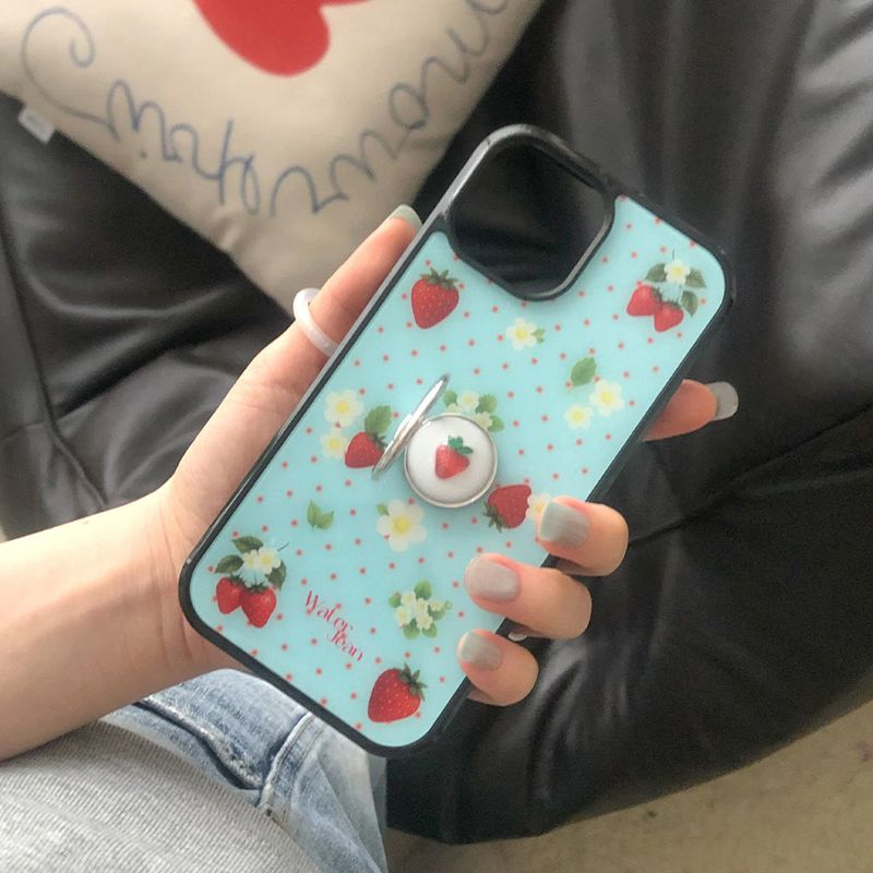 [MADE] fruits dot case (strawberry) - blue