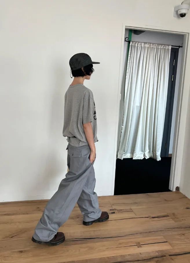 DYED BARREL WIDE PANTS