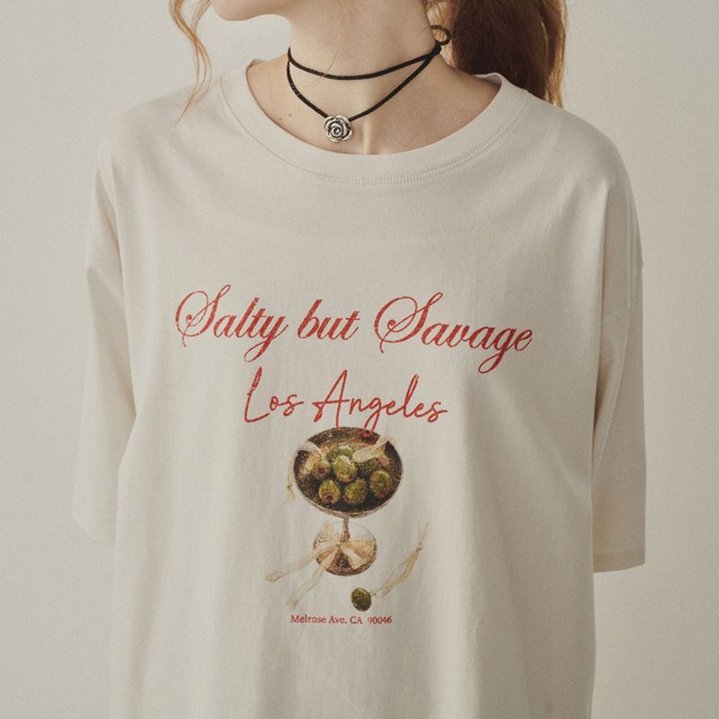 Olive Graphic Oversized T-shirt