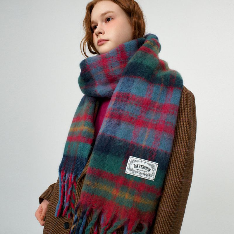 Soft Brushed Check Muffler_Green