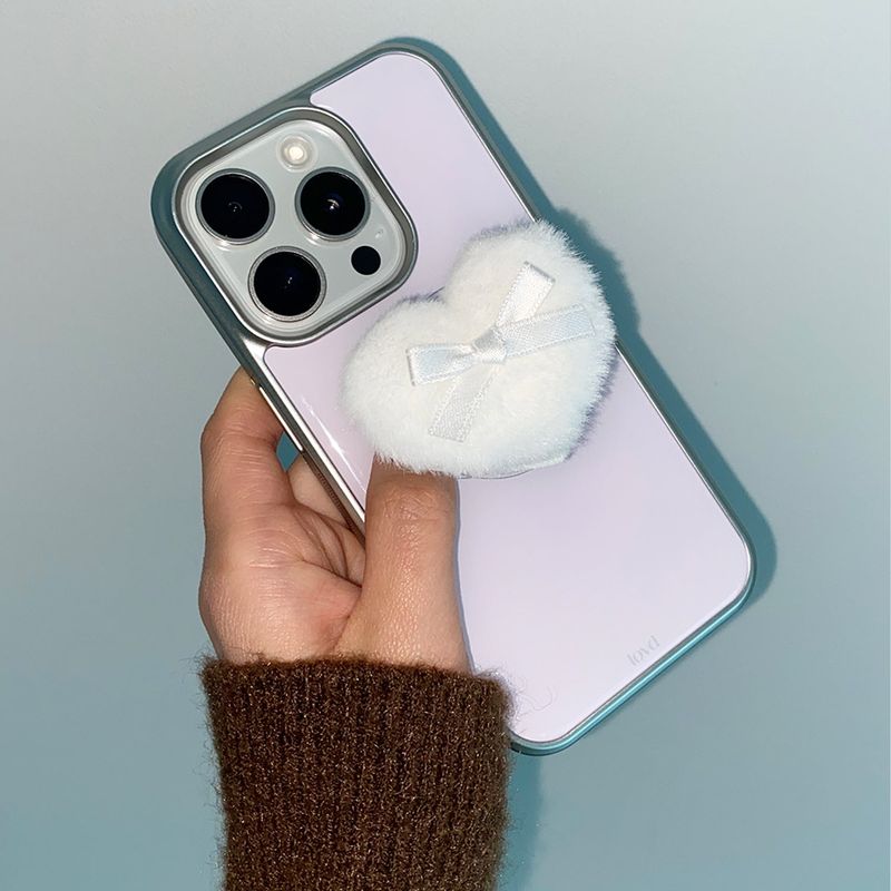 [MADE] MILKY PINK PHONE CASE (epoxy silver bumper)