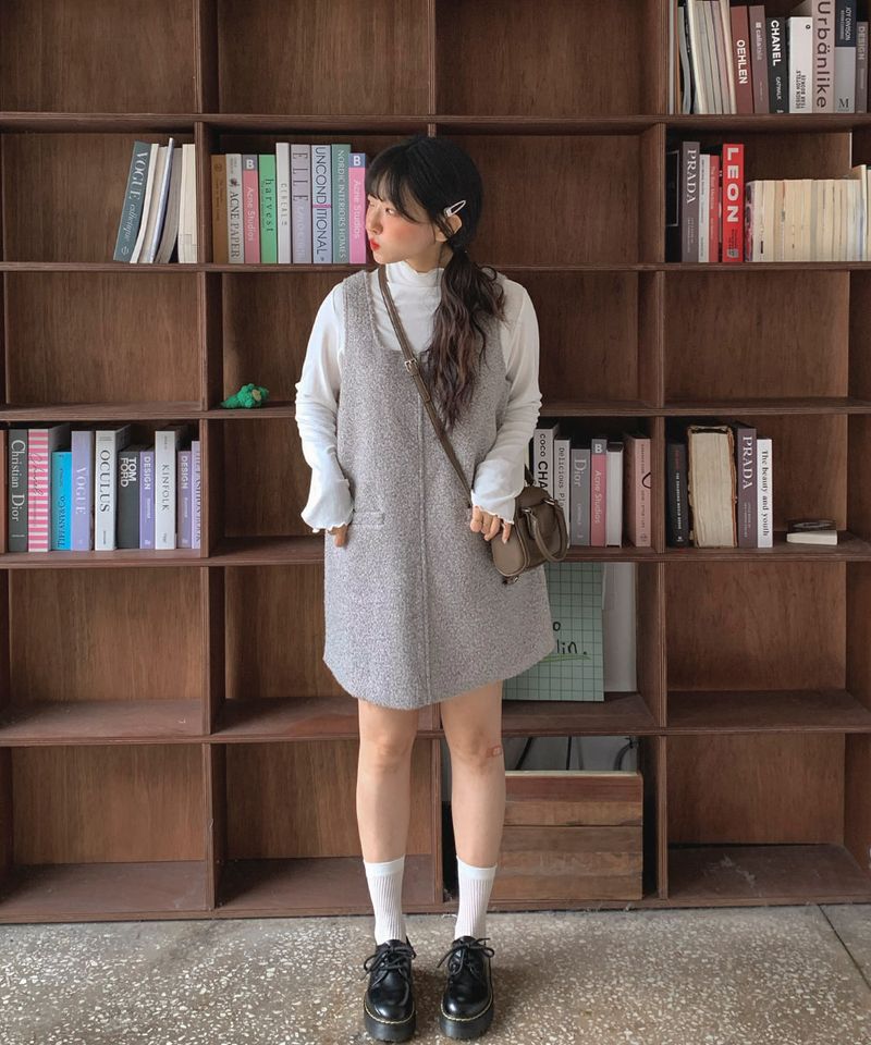 Winter Bouclé Bustier Mini Dress