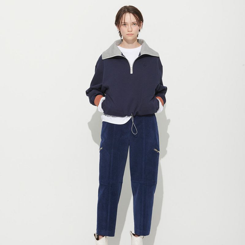 PUBLICKA X（パブリカエックス）の「 [UNISEX] ADAM CROP SWEATSHIRT, NAVY（Tops）」