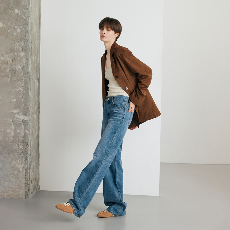Washed Blue Wide Jean - YW392