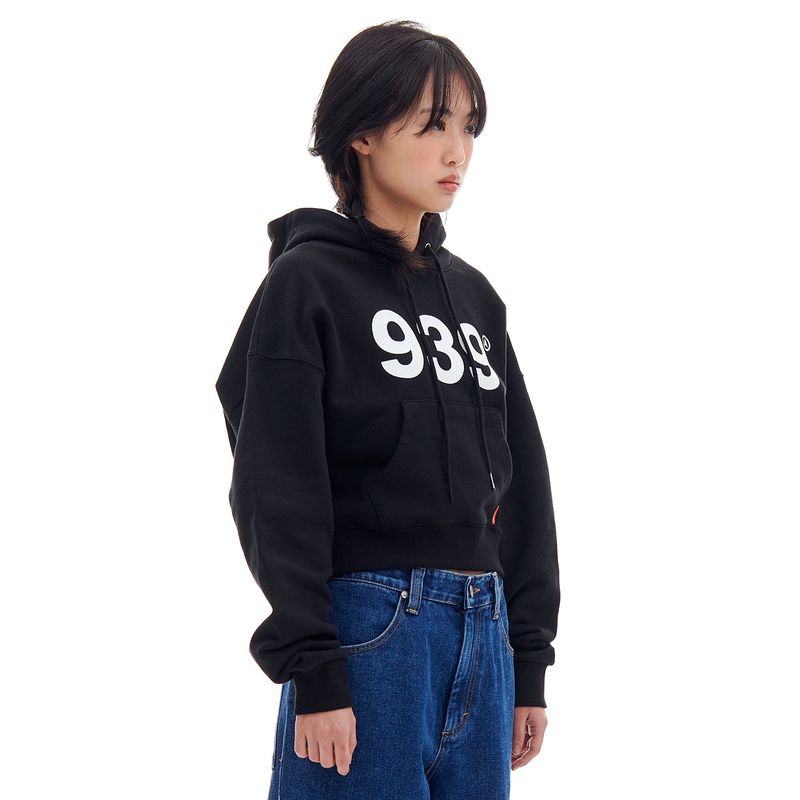 939 LOGO CROP HOOD (BLACK)