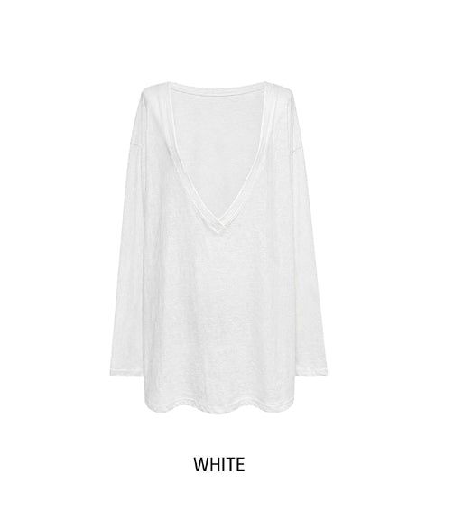 Awning Deep V-Neck Long Sleeve