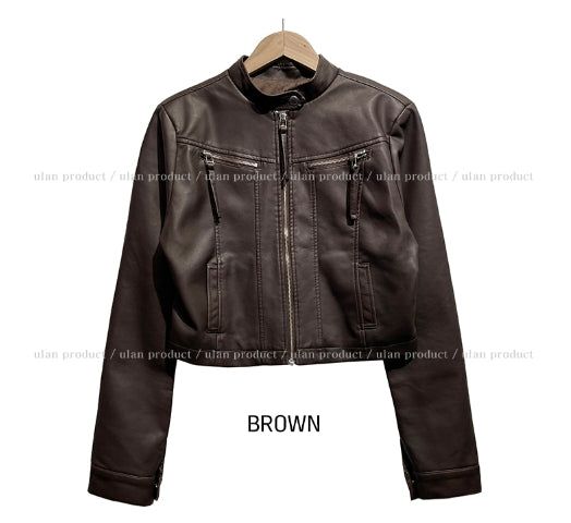 Oul vintage washing biker leather jacket