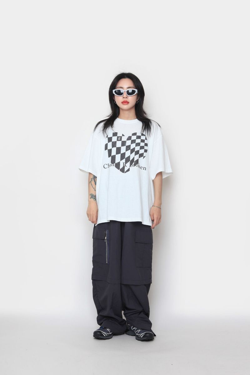 back zipper nylon cargo pants