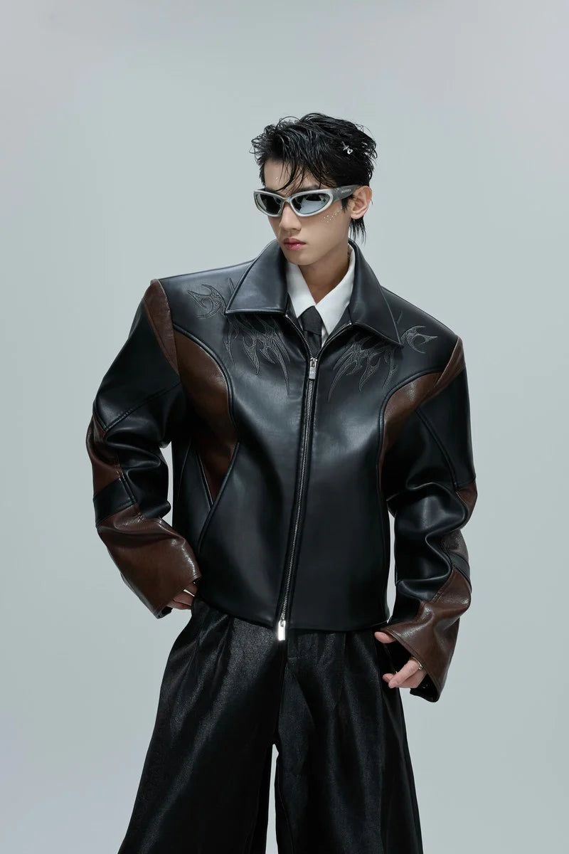 Argue Cultureの「Croc Patchwork Contrast Leather Jacket（Jackets/Outerwear）」