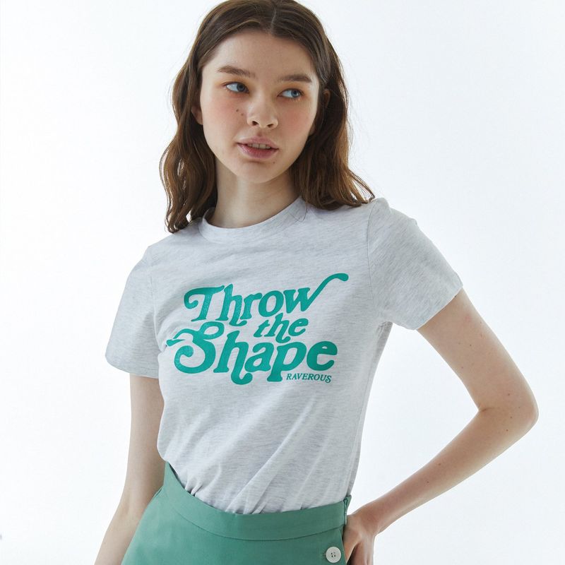 Shape Logo Slim Span T-Shirt Melange Gray