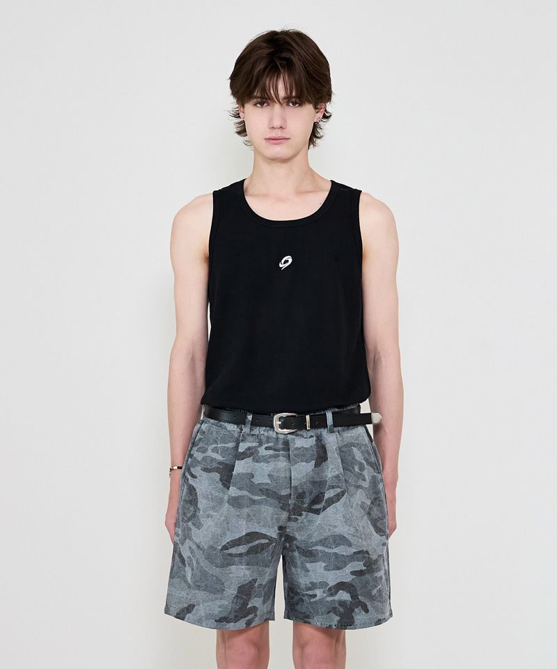 flow cotton ribbed sleeveless black