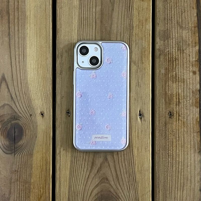 [MADE][Glass Silver Bumper Case] Soft Angora Knit Case