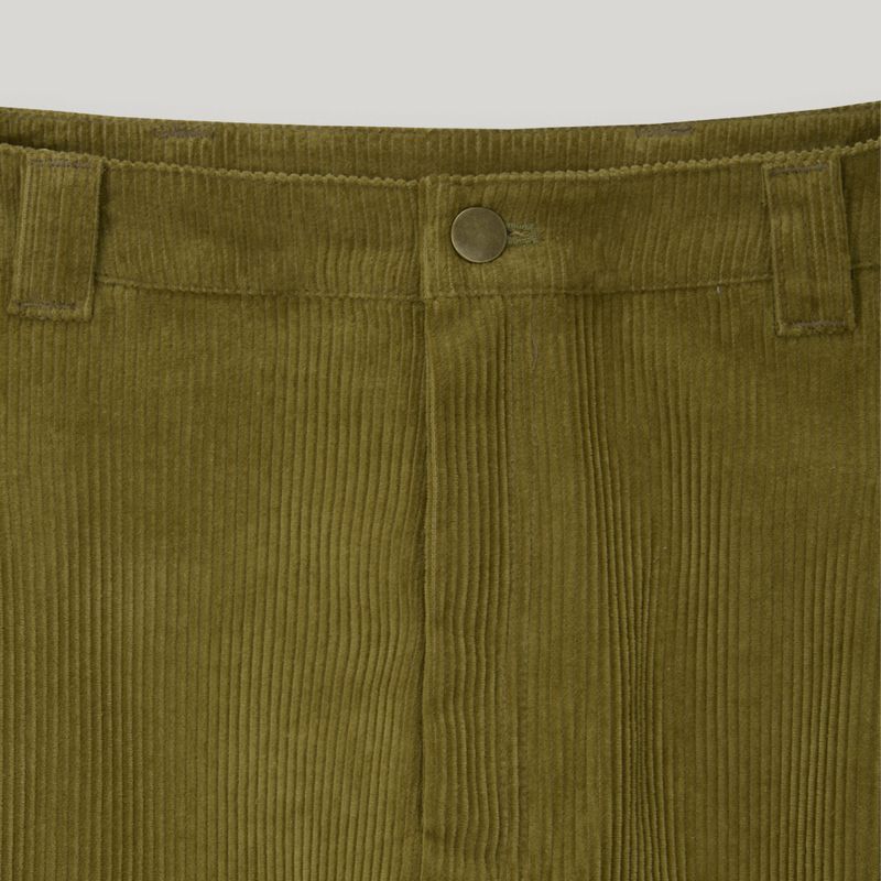 Olive Corduroy Snap Bermuda Pants