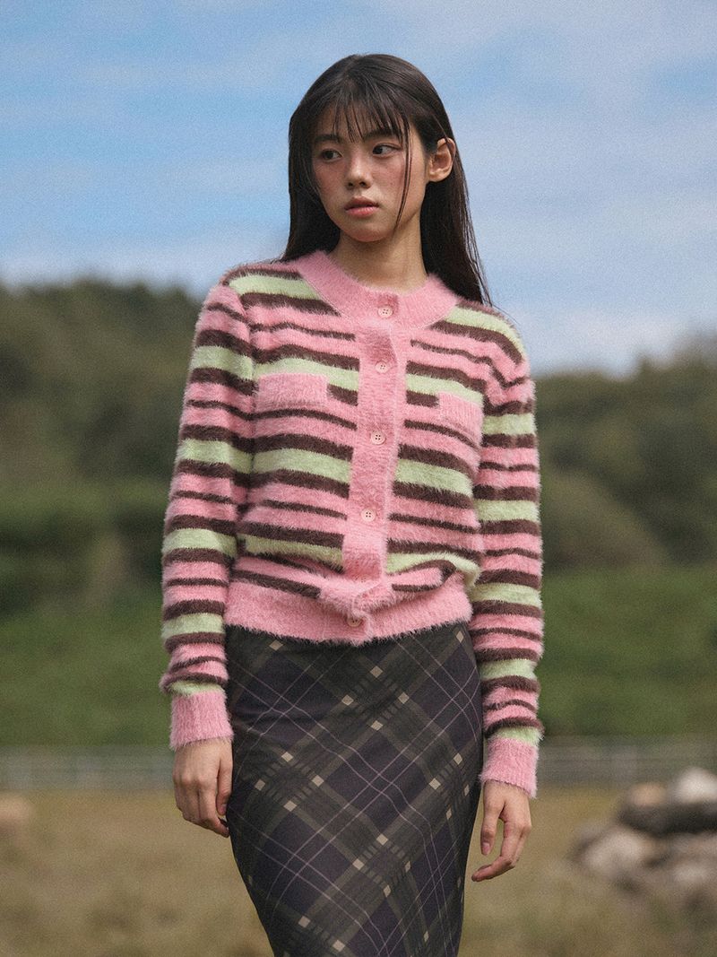 Stripe Mohiar Cardigan