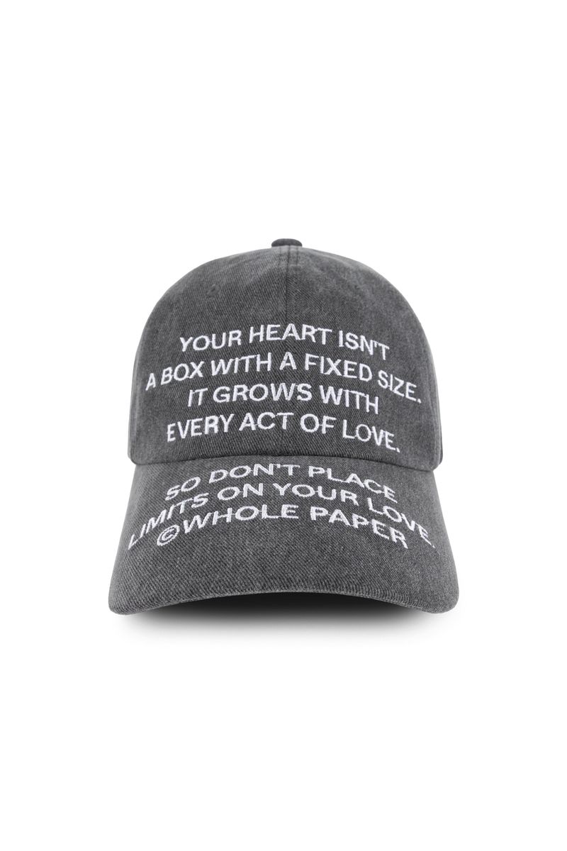 TEXT BALL CAP (CHARCOAL)