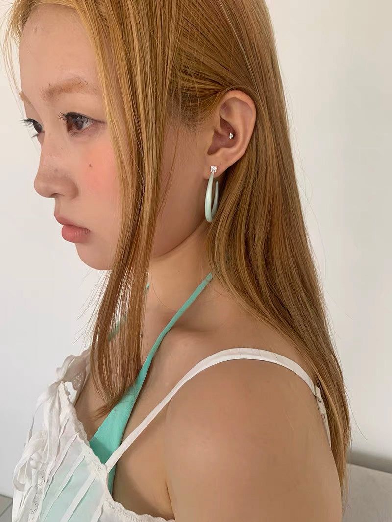 Mint O ring earrings