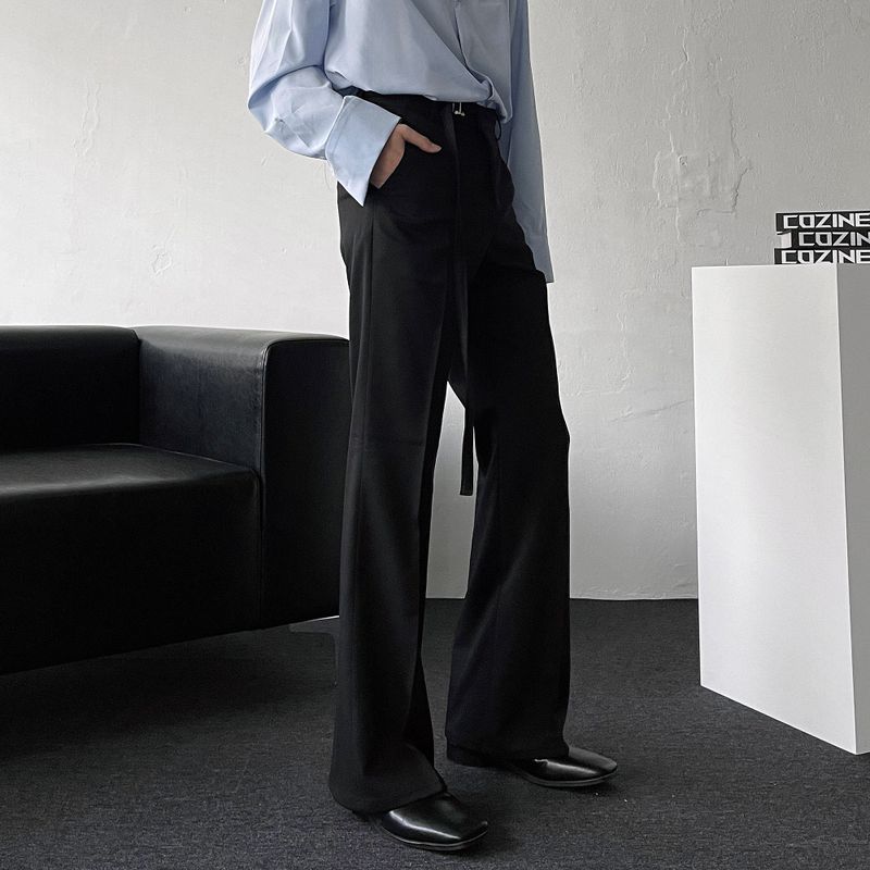 MG649 Belt Flared Fit Slacks (3 colors)