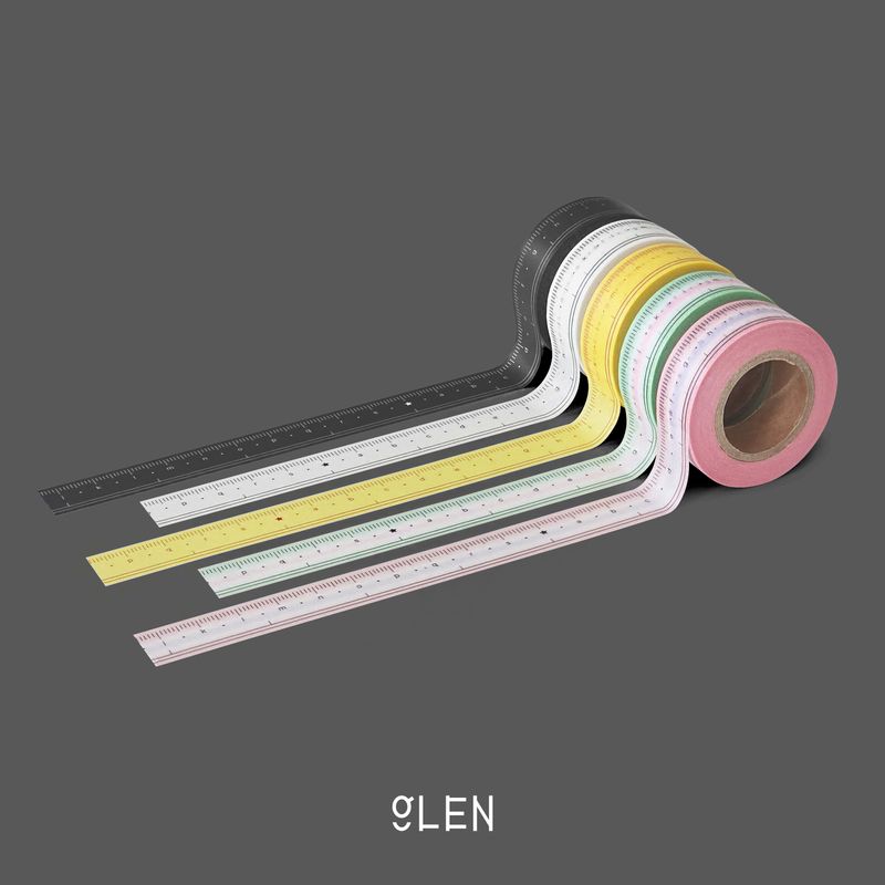 GLENの「アルファベットルーラー和紙テープ (5Colors)（雑貨/ステーショナリー）」