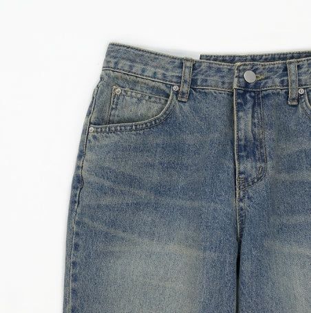 Tier Cat Washed Semi-Bootcut Denim Pants