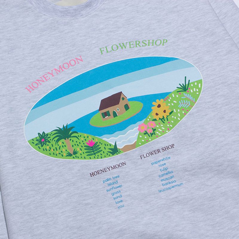DAMP 'HONEYMOON' SWEAT SHIRT_MELANGE GRAY