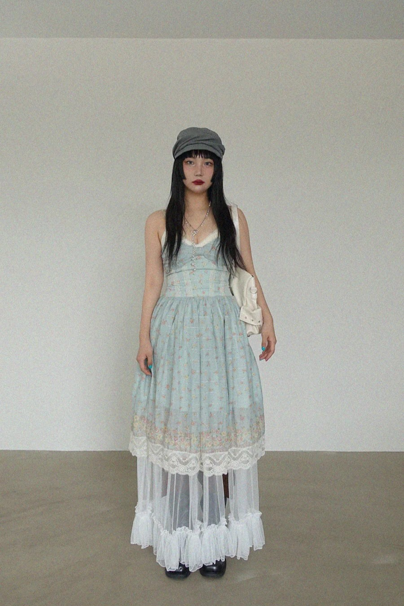 MINT BLOSSOM LACE DRESS