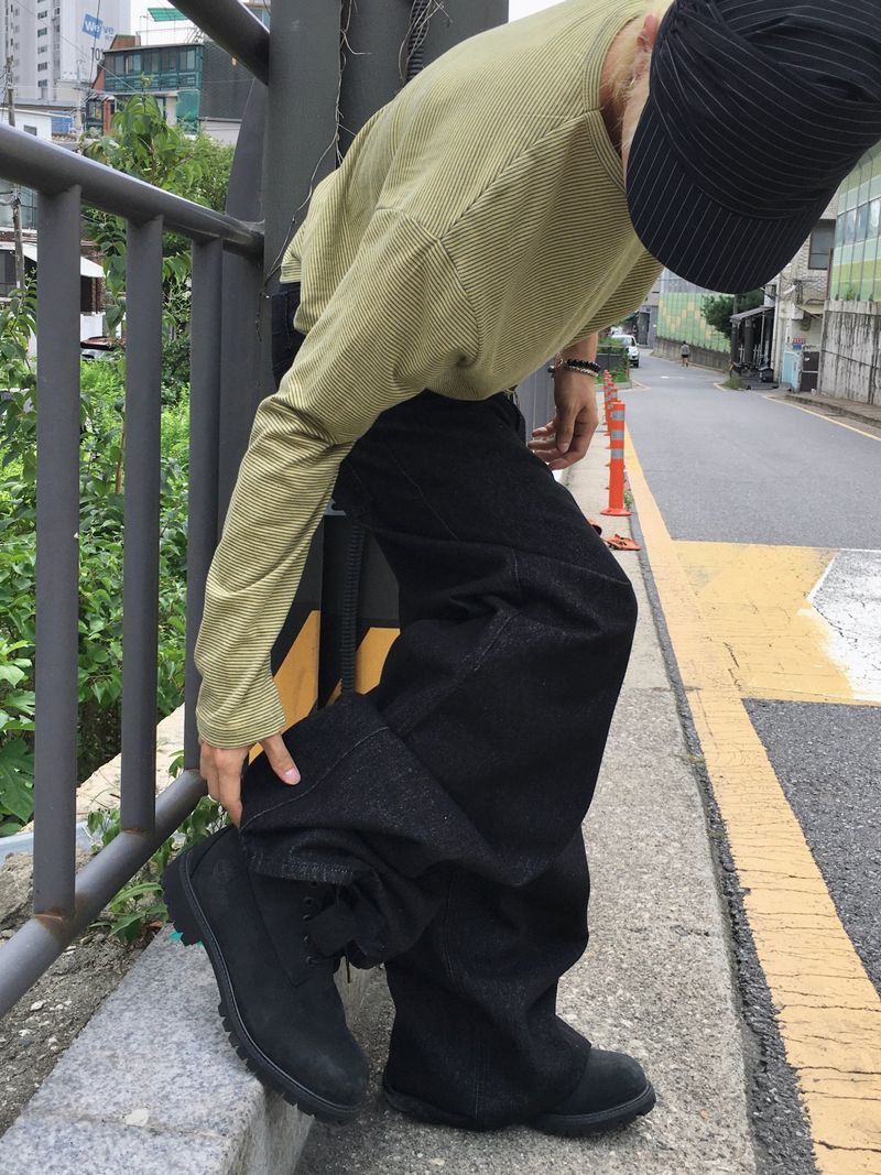 ステイン ノンフェードフレアデニムパンツ 2C
