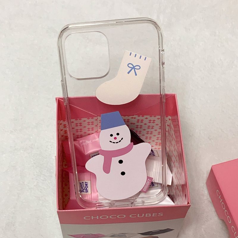 snowman pungpung hard phone case(glossy hot pink)