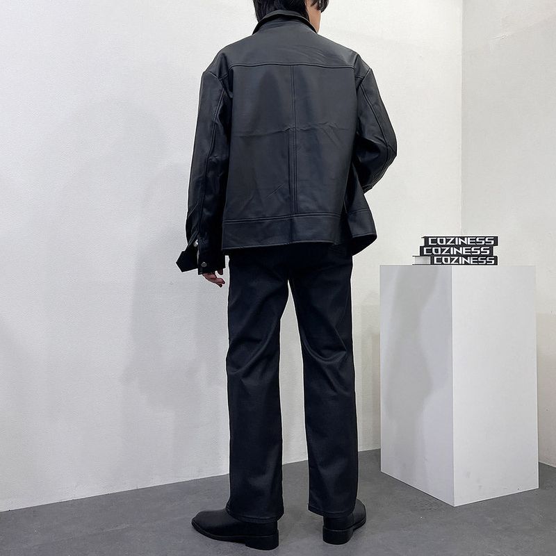 EV leather pin tuck jacket (3 colors)