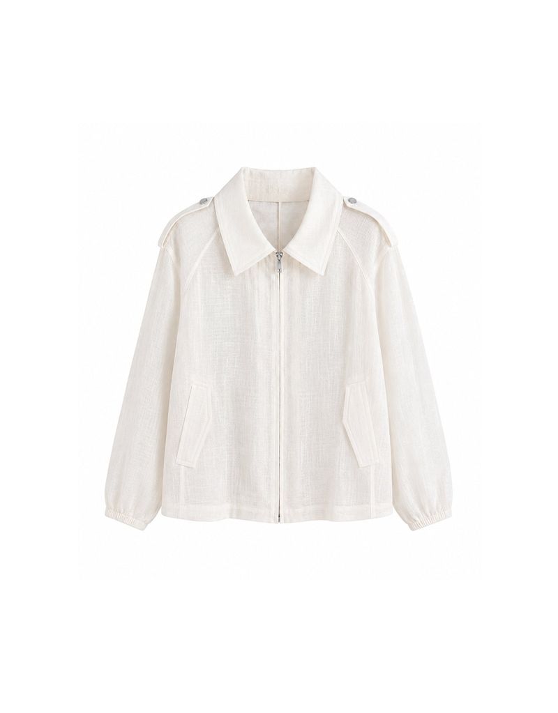 Nova Linen Sheer Summer Blouson Ivory