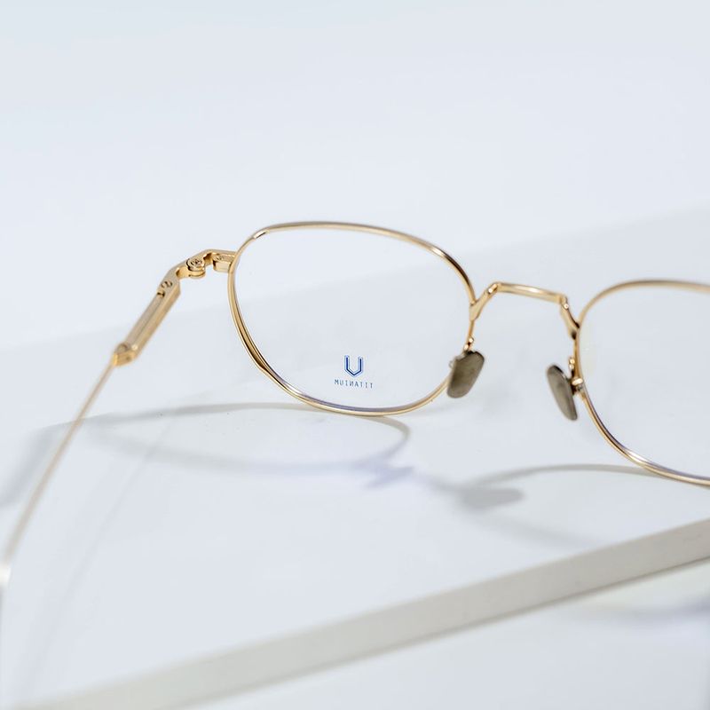 Knouun Round titanium glasses CODE. 102. B Sizzy Gold