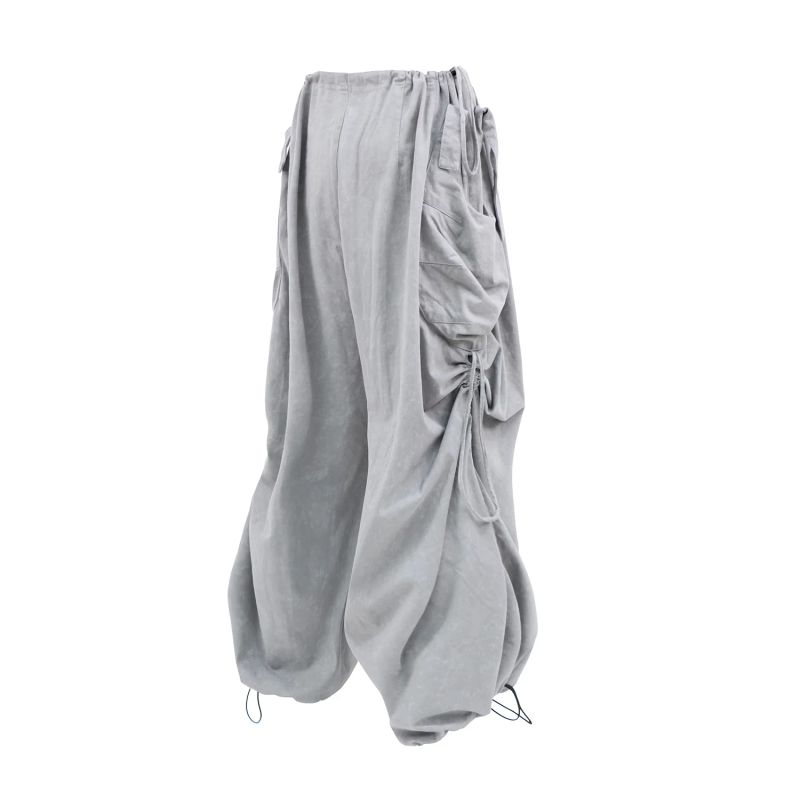 RELABEL('LABEL) tie-dye pants with pleated leg openings, adjustable, loose and draping, street casual sweatpants