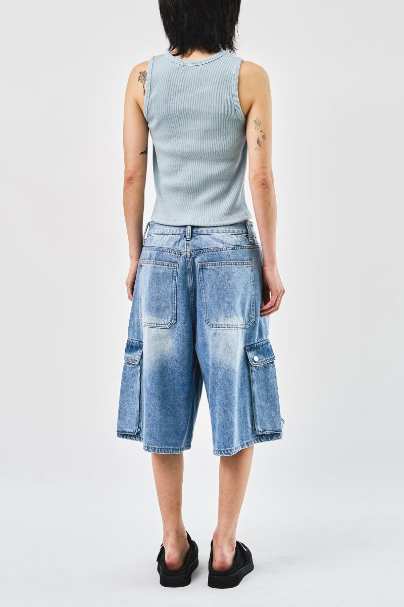 Baek Denim Cargo Bermuda (2color)