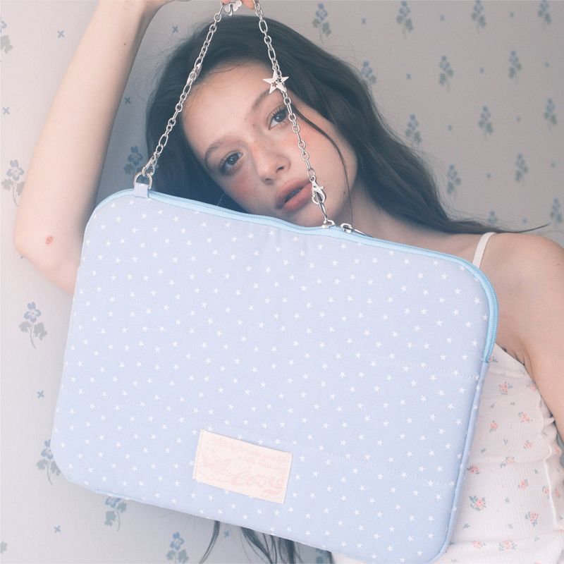 Star Chain Notebook Pouch_cotton sky
