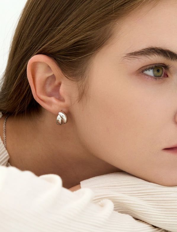 26SS★ Plump Twist NB(W) One-Touch Earrings S