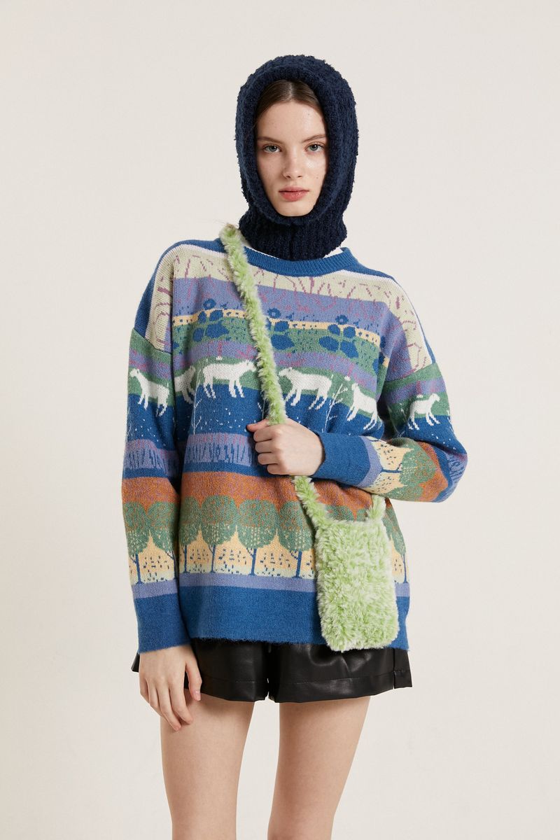 KNITTING FUR BAG_GREEN