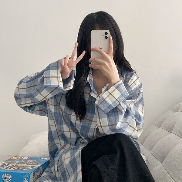 Lue Loose Fit Checkered Shirt