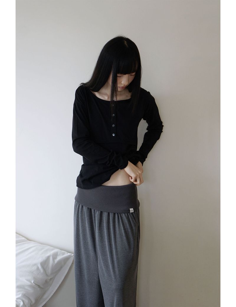 BANDING BALLOON PANTS(CHARCOAL)