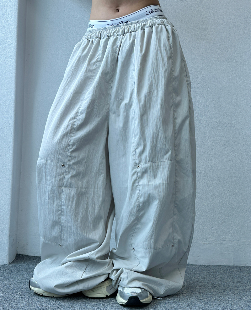 BALLOON SNAP POINT NYLON PANTS💚🩶🖤